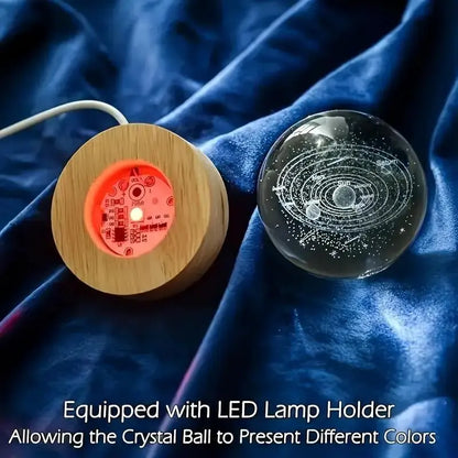 3D Laser Engraved Crystal Ball Featuring Saturn Moon Galaxy Design with USB-Powered LED Lighting - Ideal for Christmas, Valentine's Day, Anniversaries, and Home Decor