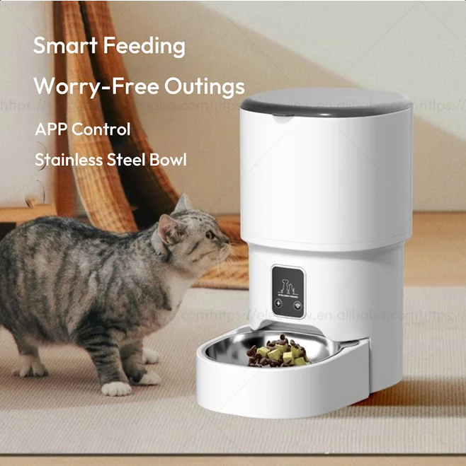 Revolutionize Your Pet's Feeding Routine with the Elecpet 4L Smart Automatic Pet Feeder - WiFi Enabled & Eco-Friendly!