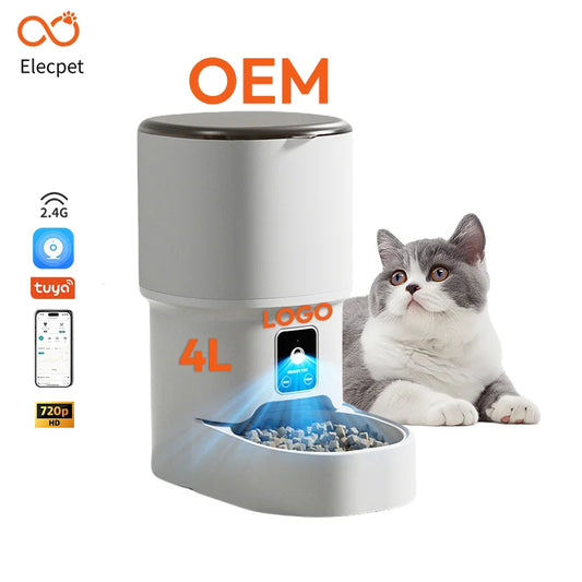 Revolutionize Your Pet's Feeding Routine with the Elecpet 4L Smart Automatic Pet Feeder - WiFi Enabled & Eco-Friendly!